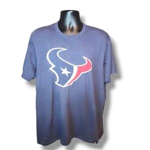HOUSTON TEXANS Blue Short Sleeve Stitch Logo Graphic T-shirt Men's Size X-Large